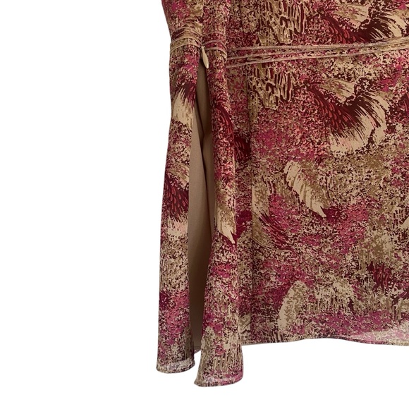 Ann Taylor Silk‎ V-Neck Cap Sleeve Y2K Pink Ruffle Top Size 8 - Picture 4 of 9